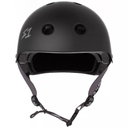 Skateboard helmet S-One LIFER BLACK MATTE BRIGHT GREY STRAPS 2024 