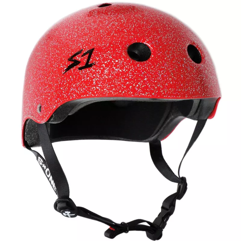 Skateboard helmet S-One LIFER RED GLITTER 2024 