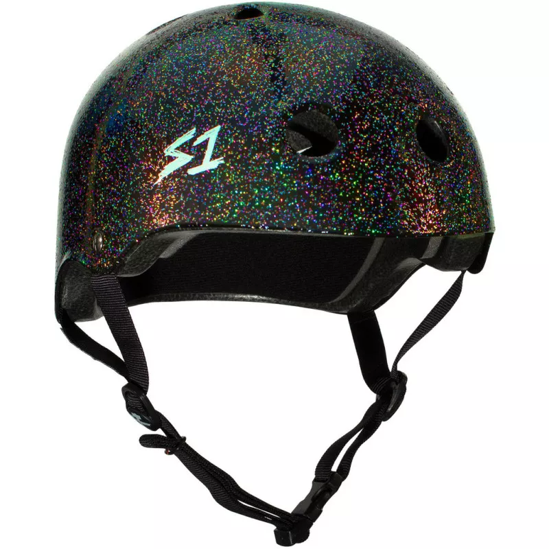 Casque de skateboard S-One Lifer Black Gloss Glitter 2024 